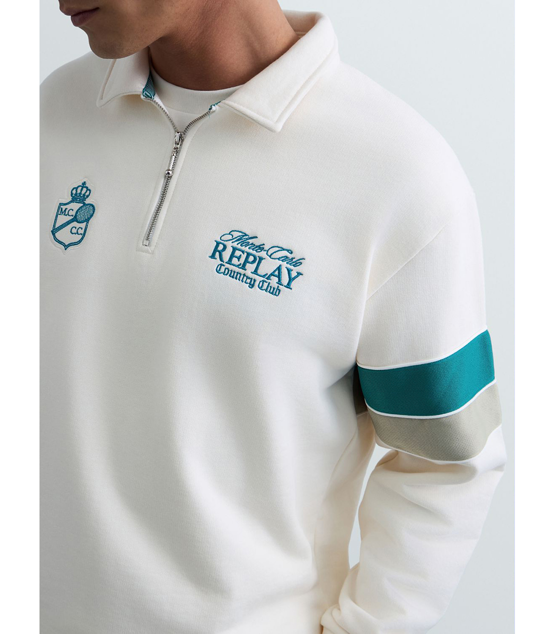 REPLAY &times; Monte Carlo Country Club ハーフジップ スウェットシャツ 詳細画像 ホワイト 5